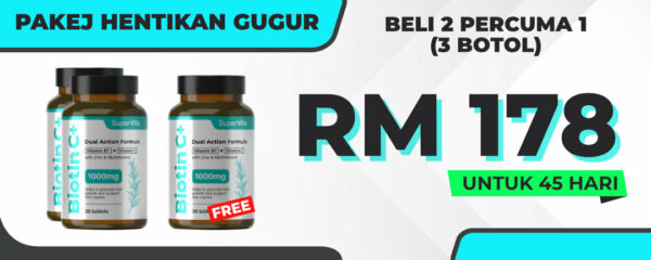 Pakej Vip Biotin C+ ( 3 Botol )